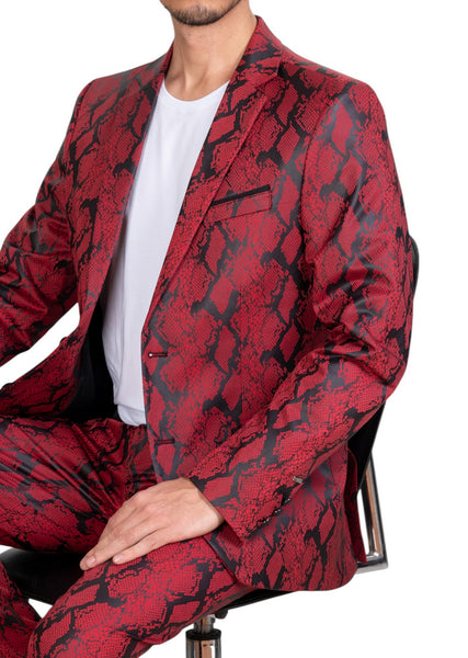 Red Black Python Print 2-Pcs Suit – MONDO Menswear