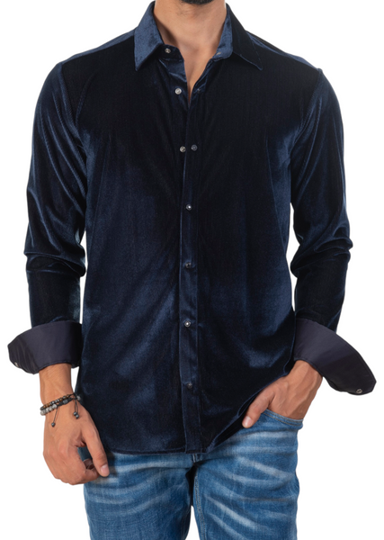 Blue velvet shirt 2024 mens