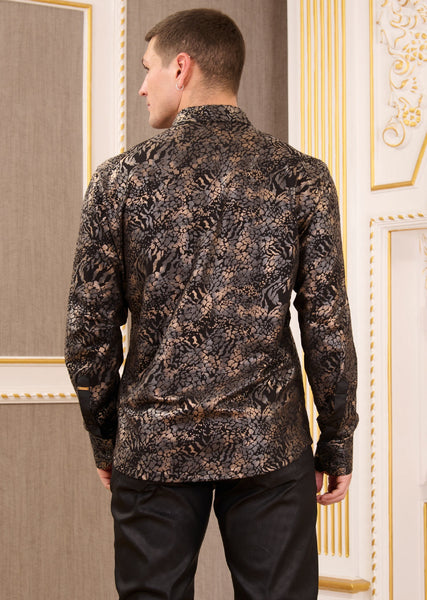 Black Gold Barocco Knit Shirt  MONDO Menswear