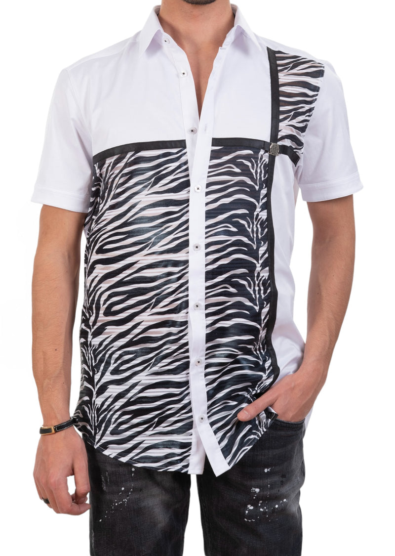 White Zebra Contrast Shirt