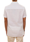 White Zigzag Contrast Guayabera Shirt