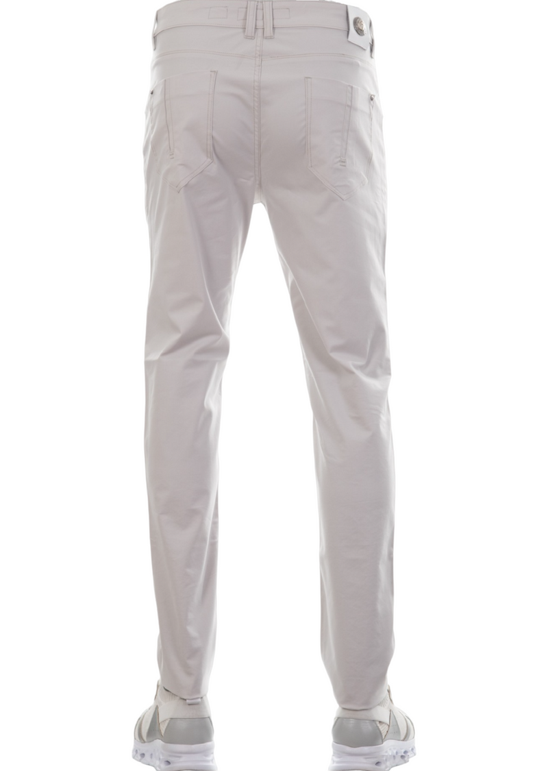 Gray Buckle Tech Cotton Pants