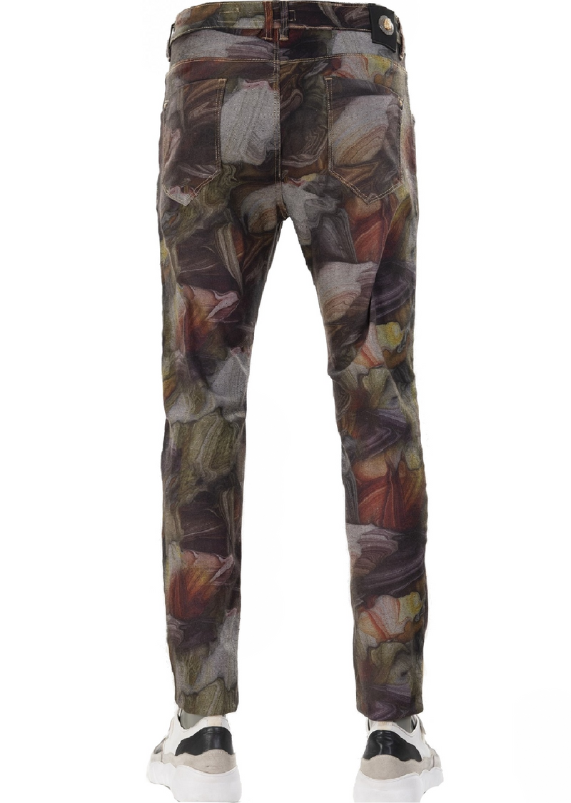 Gray Colored Abstract Printed Jeans