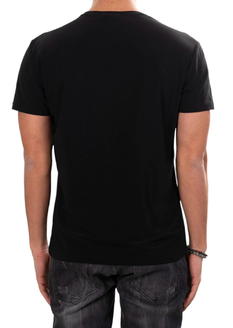 Black Partial Abstract Studded Tee
