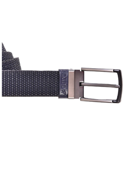 Navy Perforated Leather Belt – MONDO Menswear display picture 3