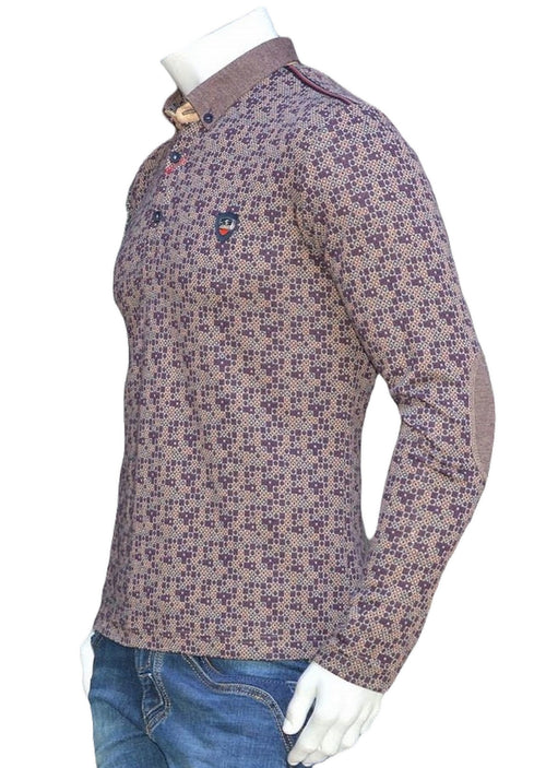 Burgundy Brown Micro Print Sweater