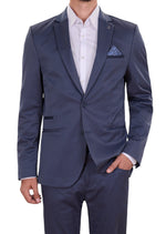Navy Jacquard Elegant Blazer
