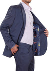Navy Jacquard Elegant Blazer