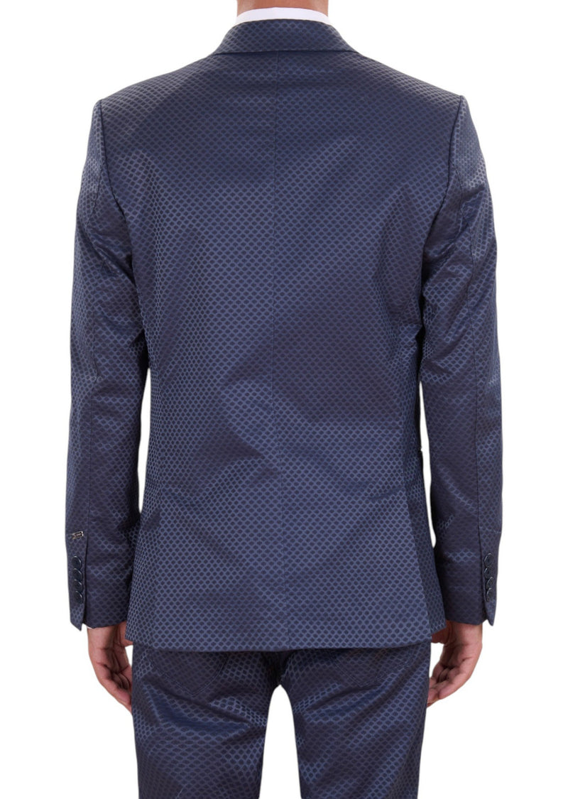 Navy Jacquard Elegant Blazer