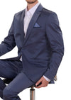 Navy Jacquard Elegant Blazer