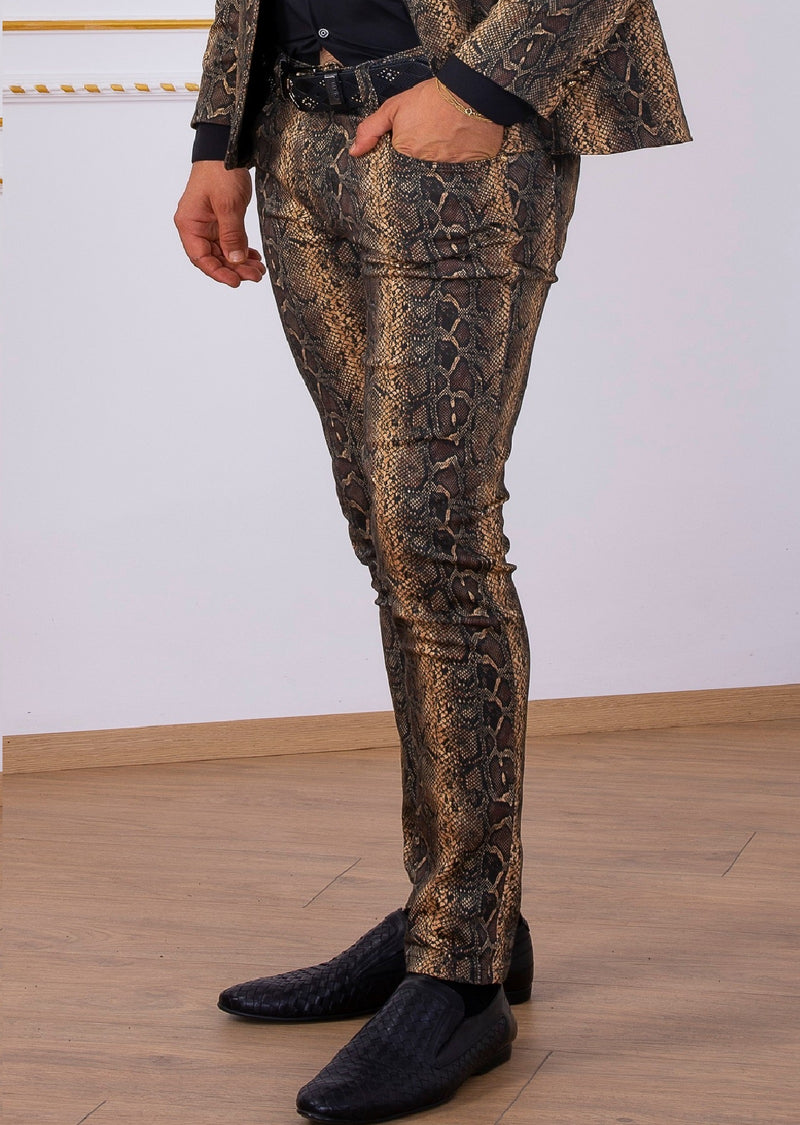 Black Brown Leopard Print Pants