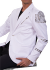 White All-over Studded Blazer