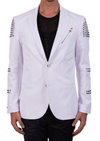 White All-over Studded Blazer