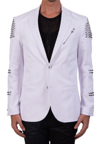 White All-over Studded Blazer