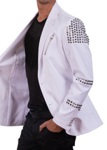 White All-over Studded Blazer