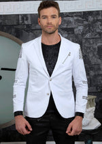 White All-over Studded Blazer