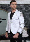 White All-over Studded Blazer