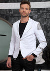 White All-over Studded Blazer