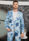 Blue Mix Words 2-Pieces Suit