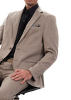 Beige Zigzag Weaved Knit Blazer