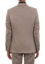 Beige Zigzag Weaved Knit Blazer