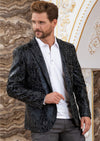 Gray Black Alphabet Foiled Blazer