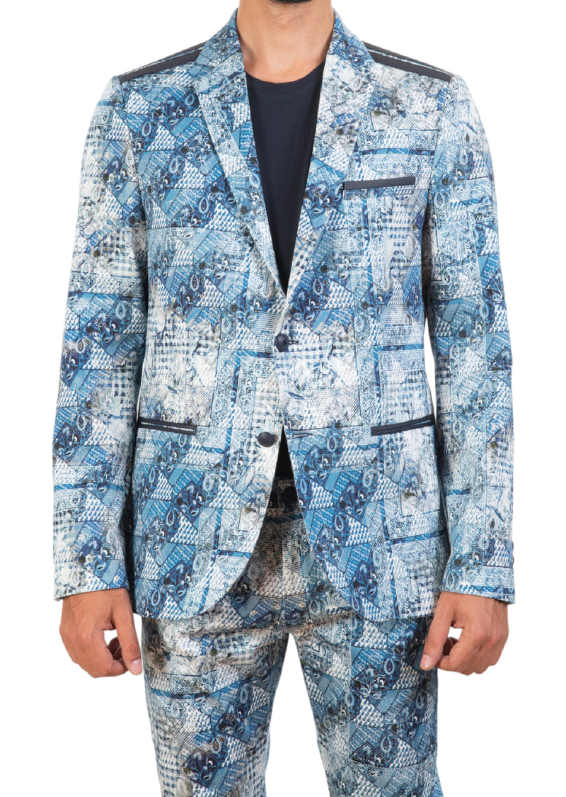 Blue Degraded 2-Pieces Suit
