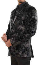 Black Silver Faded Velvet Blazer