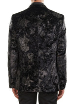 Black Silver Faded Velvet Blazer