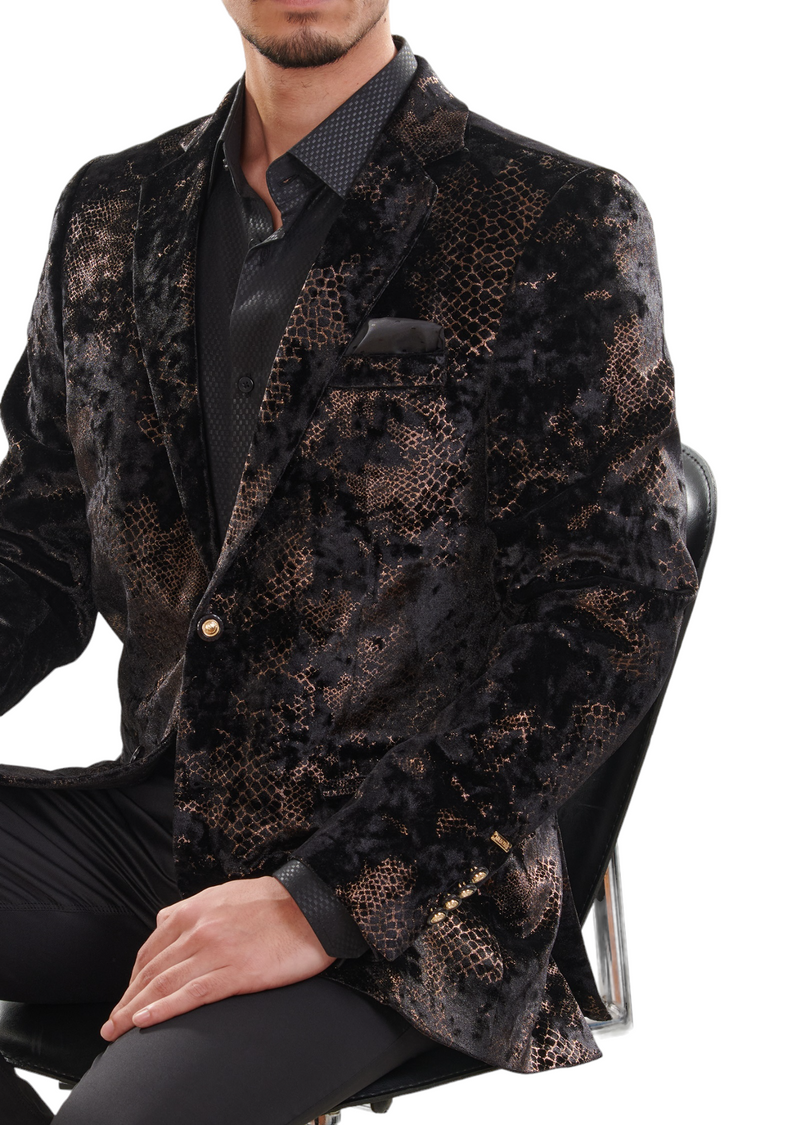 Black Bronze Faded Velvet Blazer