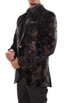 Black Bronze Faded Velvet Blazer