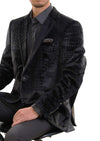 Black Snake Pattern Velvet Blazer