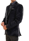 Black Snake Pattern Velvet Blazer