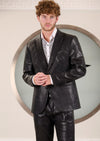 Black Tonal Python 2-Pcs Suit