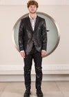 Black Tonal Python 2-Pcs Suit