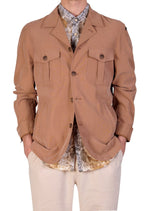 Brown Double Pocket Cupro Suit