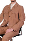 Brown Double Pocket Cupro Suit