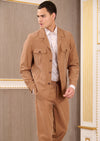 Brown Double Pocket Cupro Suit