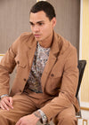 Brown Double Pocket Cupro Suit