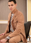 Brown Double Pocket Cupro Suit