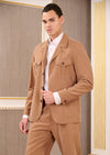 Brown Double Pocket Cupro Suit