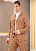 Brown Double Pocket Cupro Suit