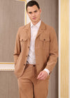 Brown Double Pocket Cupro Suit