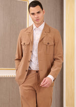 Brown Double Pocket Cupro Suit