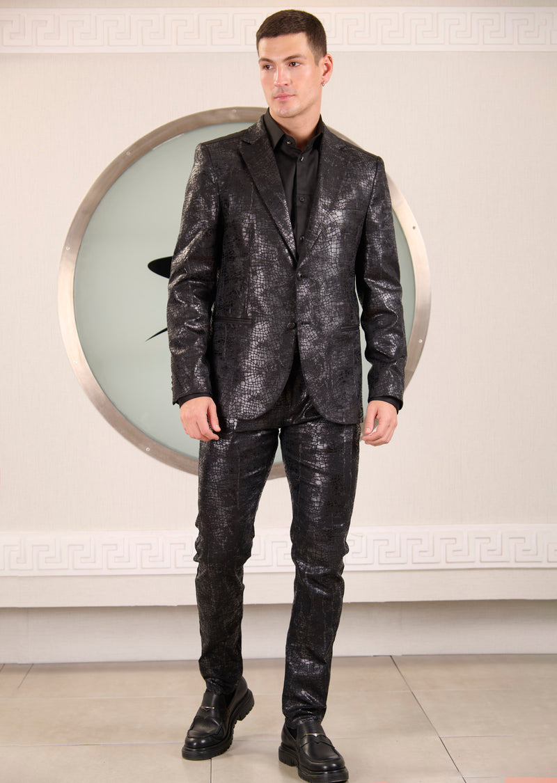 Black Faded Snake 2-Pcs Suit