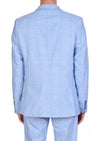 Blue Plaid Studded Cotton Suit