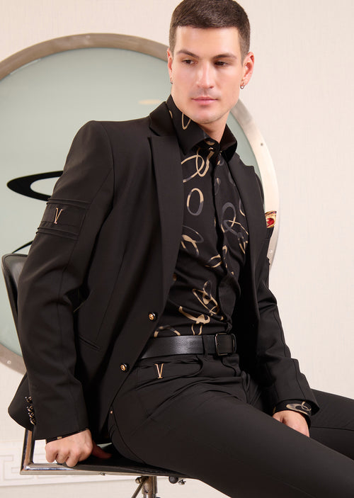 Black Gold V-Buckle 2-Pcs Suit