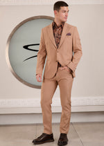 Beige V-Buckle 2-Pcs Suit