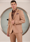 Beige V-Buckle 2-Pcs Suit
