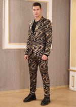 Black Gold Swirl 2-Pcs Suit
